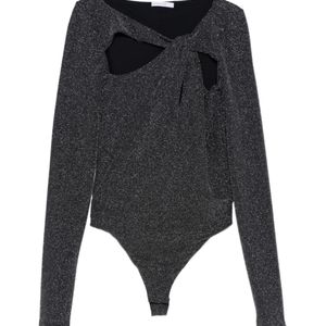 Patrizia Pepe Black Cut-Out Tight-Fitting Bodysuit