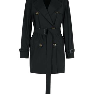 Max Mara Black 'Landa' Cotton Trench Coat
