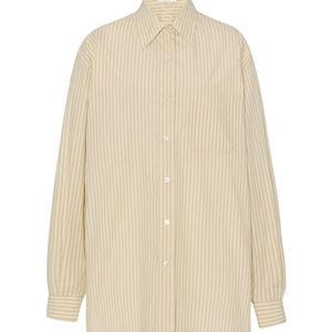 The Row Natural Nesson Striped Button-Up Shirt