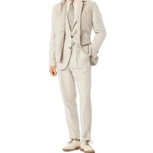 Brunello Cucinelli White Two-Piece Tailored Suit for men