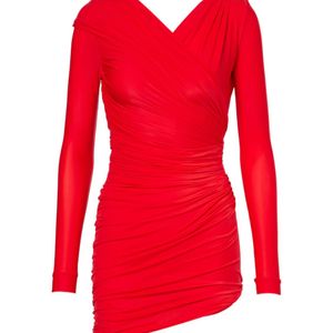 Balenciaga Red Ruched Minidress