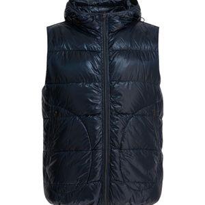Herno Blue Hooded Quilted Gilet for men