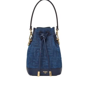 Fendi Blue Mon Tresor Ff Jacquard Bucket Bag