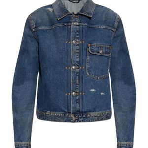 Palm Angels Blue Vintage Effect Denim Jacket for men