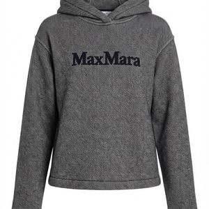 Max Mara Grey Gary Logo Embroidered Hoodie