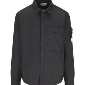 Stone Island Black Crinkle Coat for men