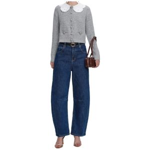 Self-Portrait Blue Lace Collar Cardigan