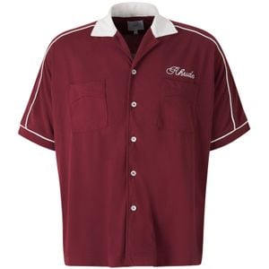 Rhude Red Chamonix Mont-Blanc Bowling Shirt for men