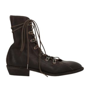 Guidi Black Lace-Up Ankle Boots