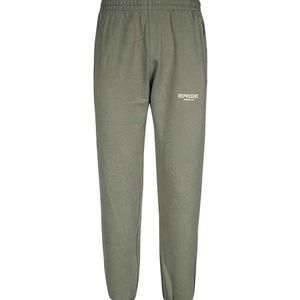 Represent Green Logo-Print Cotton Track Pants for men