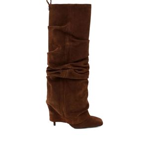 The Attico Brown 105Mm Rea Square Toe Boots