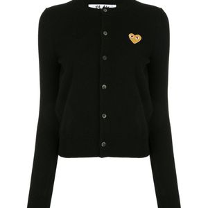 COMME DES GARÇONS PLAY Black Logo Decal Cardigan