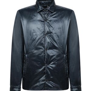 Herno Blue Press-Stud Fastened Padded Jacket for men