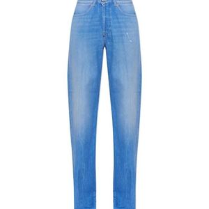 DIESEL Blue Logo Patch Straight Leg Jeans