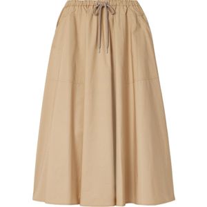 Moncler Natural A-Line Midi Cotton Skirt