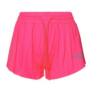 MSGM Pink Logo Embroidered Drawstring Shorts