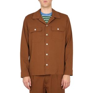 Howlin' By Morrison Brown Long-Sleeved Lapel Shirt for men