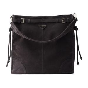 Prada Black Bonnie Suede Shoulder Bag for men