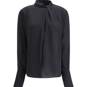 Tom Ford Blue Long Sleeved Satin Blouse