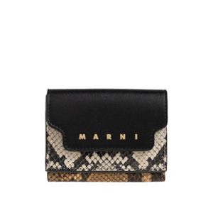 Marni Black Logo Lettering Embossed Wallet
