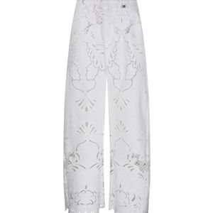 GIUSEPPE DI MORABITO White Broderie Wide-Leg Pants