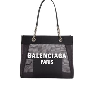 Balenciaga Black Logo Printed Medium Tote Bag