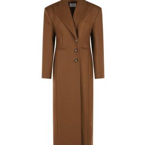 ANDAMANE Brown 'Ottavia' Virgin Wool Blend Coat