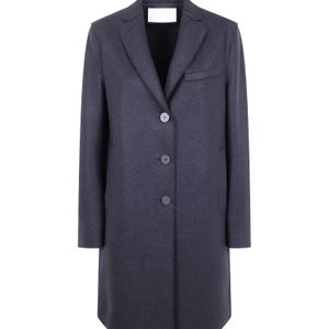 Harris Wharf London Blue Button-Fastening Wool Coat