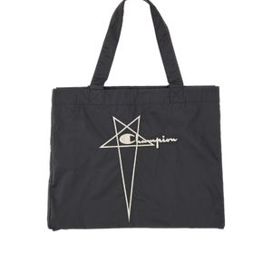Rick Owens Black Logo Printed Tote Bag for men