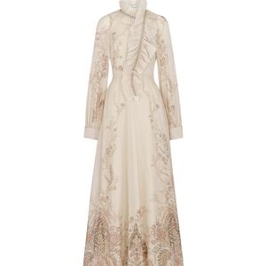Dior Natural Long Dress With Removable Ruched Collar
