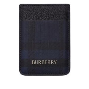 Burberry Blue Checked Logo Card Holder Wallet for men