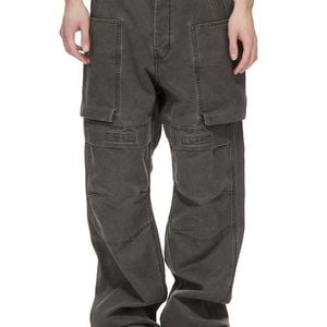 Rick Owens Grey Cargo Wide-Leg Pants for men