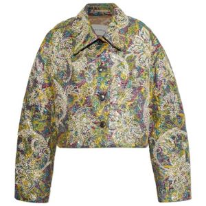 Dries Van Noten Green Jacquard-Pattern Jacket