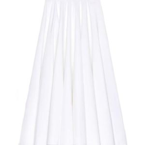Givenchy White Poplin Pleated Skirt