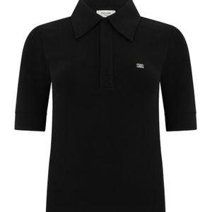 Céline Black Collared Short-Sleeved Polo Shirt