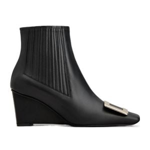 Roger Vivier Black Belle Vivier Wedge Booties
