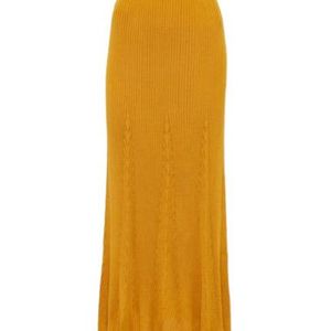 Gabriela Hearst Yellow Knitted Midi Skirt
