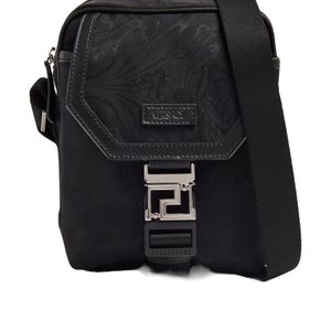 Versace Black Jacquard Shoulder Strap Messenger Bag for men