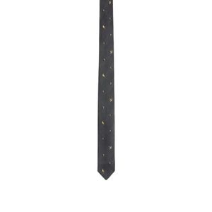 Thom Browne White Embroidered Silk Tie for men