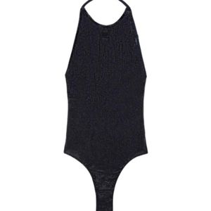 Courreges Blue Crystal-Embellished Halterneck Body