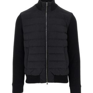 Herno Black Quilted Patchwork Jacket for men