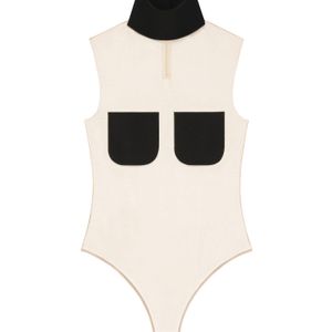 Courreges White Courrèges Two-Pocket Sleeveless Illusion Bodysuit