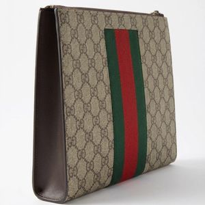 Gucci Logo Striped Web Clutch for men