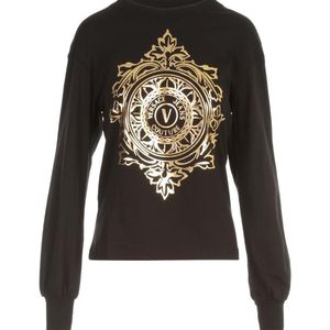 Versace Jeans Black Logo-Print Long-Sleeve Sweatshirt