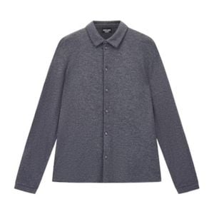 Giorgio Armani Blue Button-Up Knit Shirt for men