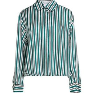 Max Mara Blue Striped Long-Sleeved Shirt