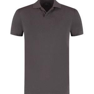 Brioni Grey V-Neck Short-Sleeved Polo Shirt for men