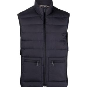 Thom Browne Blue Zipped Down Gilet for men
