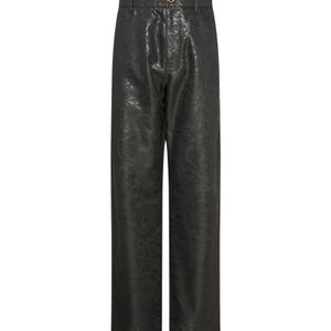 Versace Gray Logo-Patch Pattern-Jacquard Trousers for men