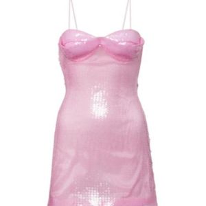 David Koma Pink Sequined Minidress